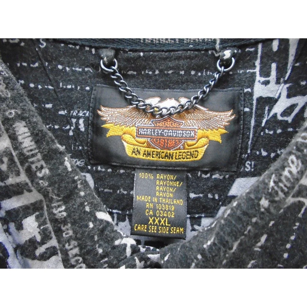 Vintage Harley-Davidson Mens Shirt 3XL 7 Mile 100 Mile Road Race all-over-print - Picture 5 of 6